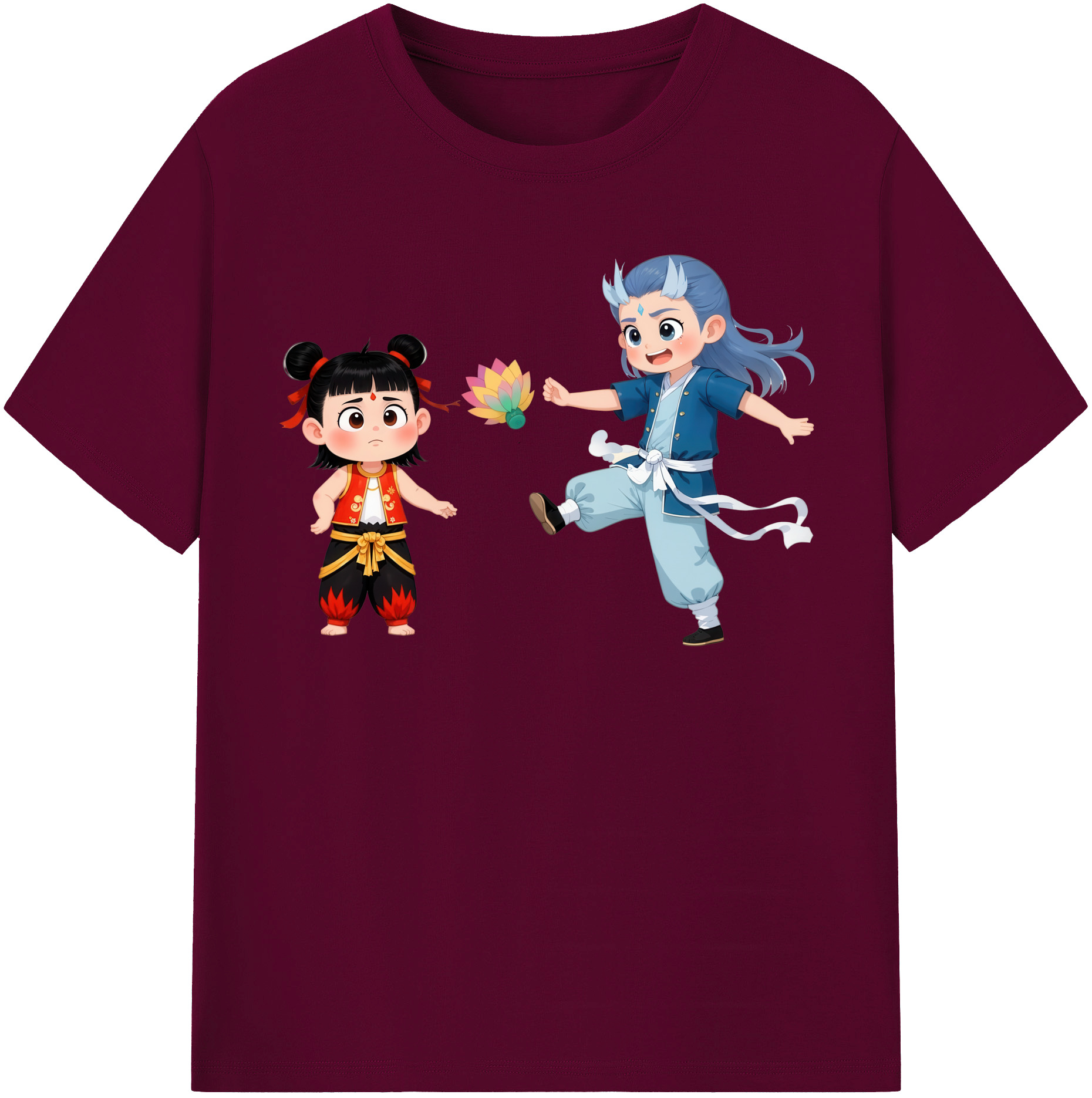 （画像用） Ne Zha 2 ナタ 魔童の大暴れ レディースカジュアルプリントTシャツ（綿100％）